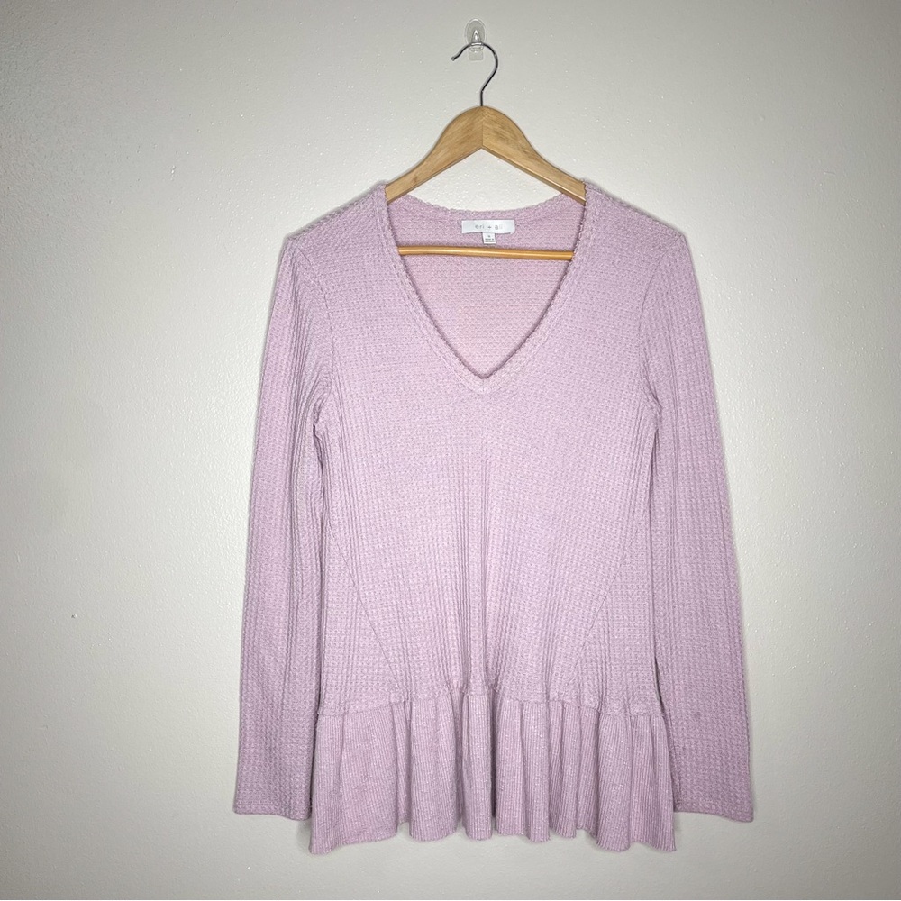 eri + ali | Anthropologie Waffle Knit Tallie Slouchy Top